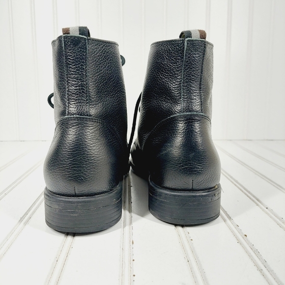 Black Brown 1826 Henry Bartlett Black Leather Lace Up Ankle Casual Boots A 43 - Picture 7 of 13